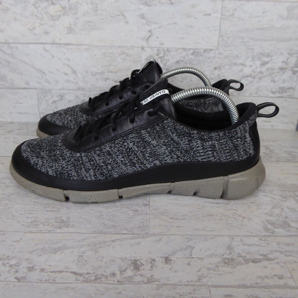 Ecco Intrinsic Mens 8.5 Euro 42 Gray White Knit Low Top Athletic Sneakers Shoes